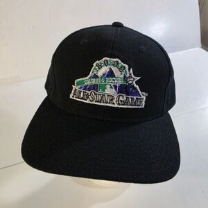 Vintage 1998 MLB All Star Game Colorado Rockies Dada Sample Snapback Hat Black
